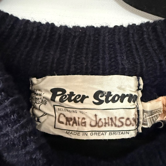 Peter Storm 100% wool made in England Dark Blue Knit Sweater navy - Picture 2 of 5